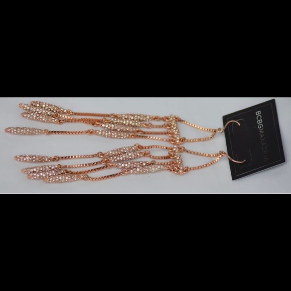NWT Chain Fringe Rosegold Earrings Original $98. - Picture 5 of 10